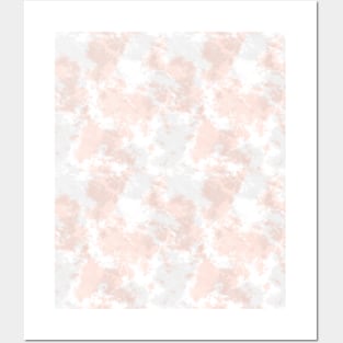 Soft Blush and Gray Tie-Dye Posters and Art